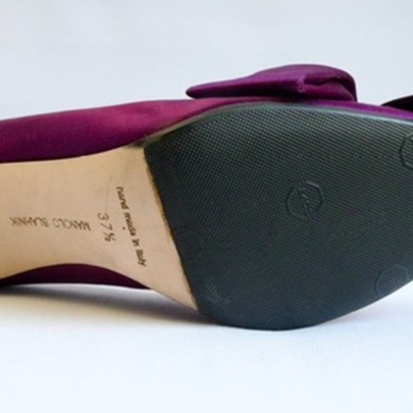 Manolo Blahnik Beccara 90 Fuchsia Satin Bow Pumps BWT Sole Protected - Picture 10 of 11